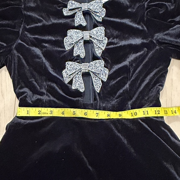 Mainstrip Bows and Velvet Minidress, Black, sz S (Junior’s) - Picture 11 of 14